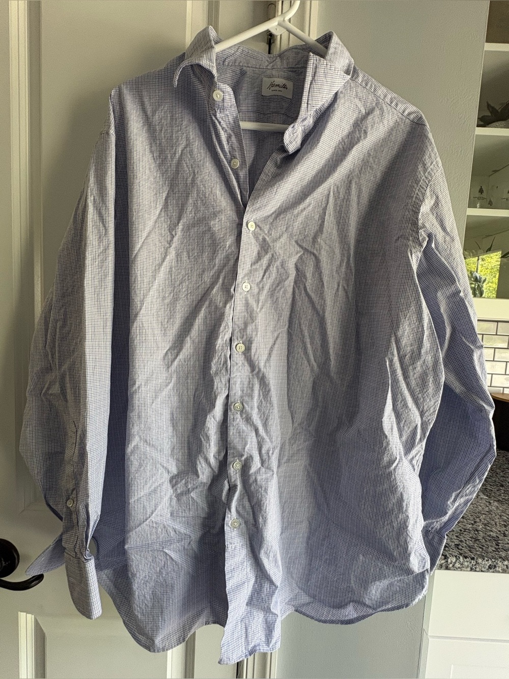 Hamilton Men's Button Down dress shirt Trim Fit size 18 EUC